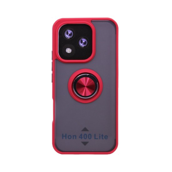Capa com Anel de Suporte para Huawei Honor 400 Lite Vermelho
